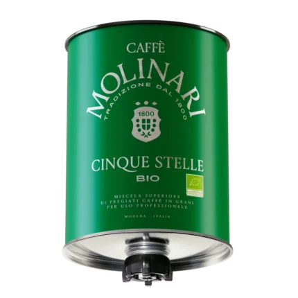 Molinari Cinque Stelle BIO kawa ziarnista 3 Kg puszka